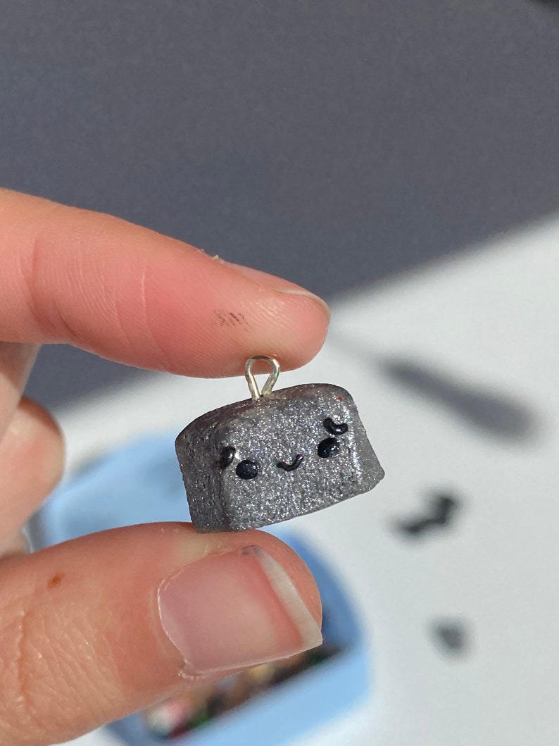 Tiny Christmas Coal Charms Polymer Clay Coal Stitch Marker Charm
