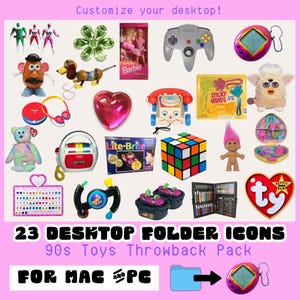 90-talsleksaker filmappikoner: Retro skrivbordsorganisation (digital nedladdning)