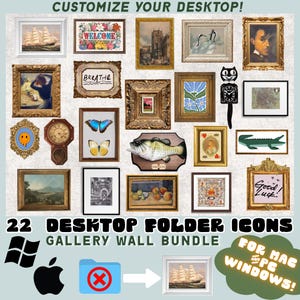 Gallery Wall Desktop Folder Icons | Art, Clocks, Quotes (PNG)