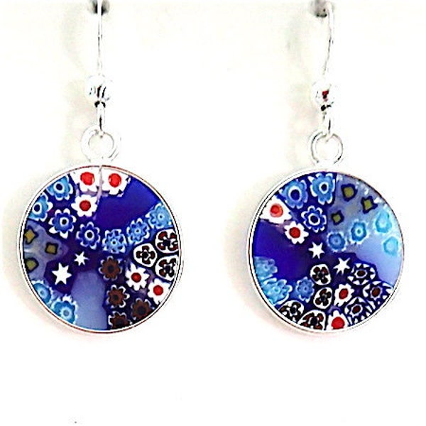 100% Murano Glass Millefiori Earrings