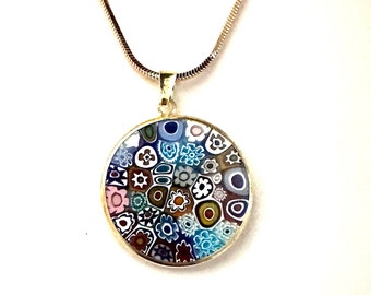 100% Murano Glass Millefiori Pendant