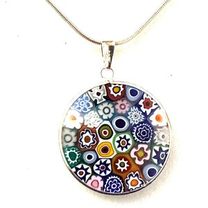 100% Murano Glass Millefiori Pendant