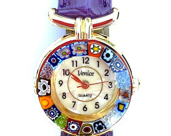 100% Murano Glass Millefiore Watch