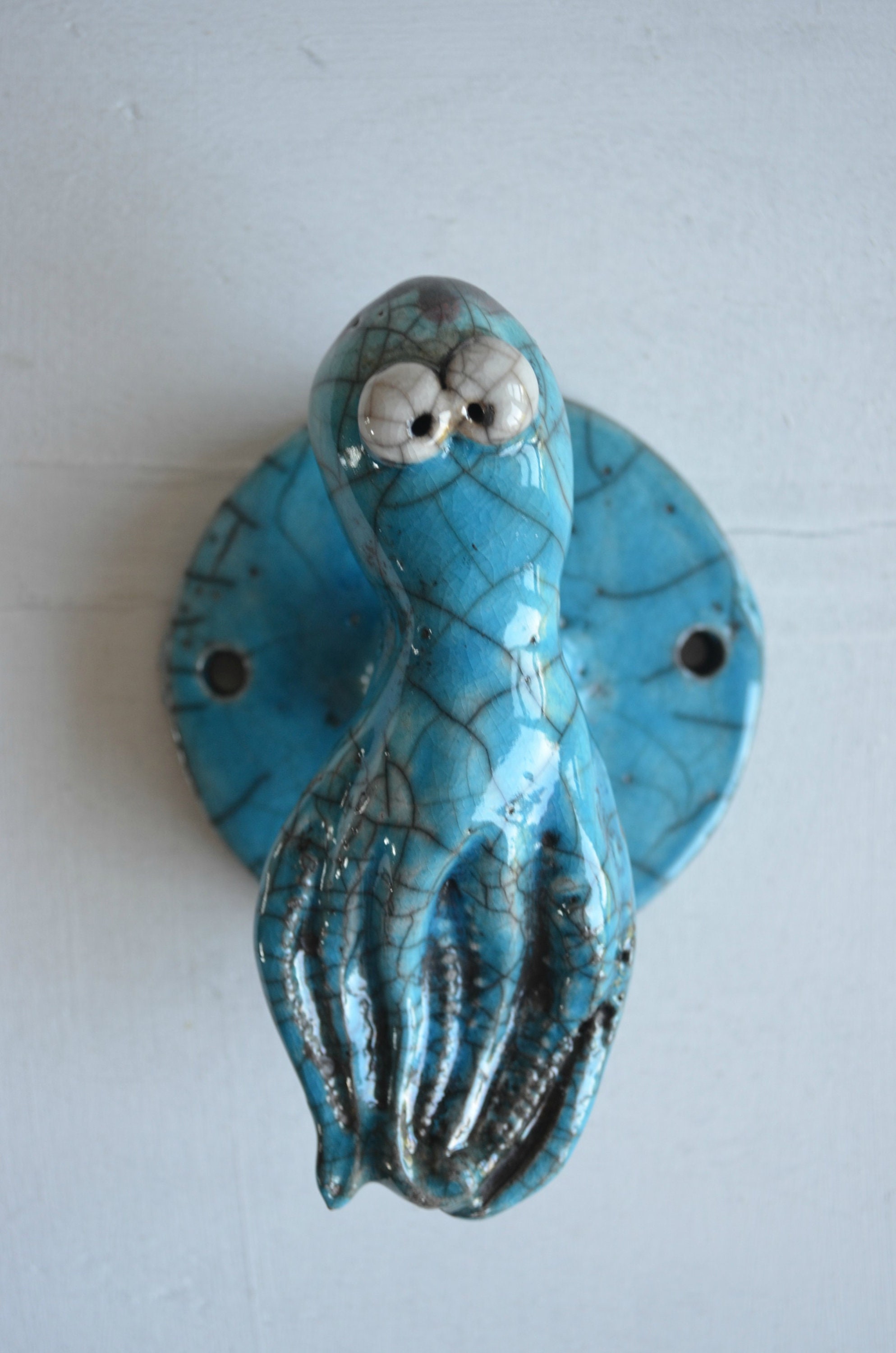 Whale octopus jellyfish coat hangers handmade in raku Etsy