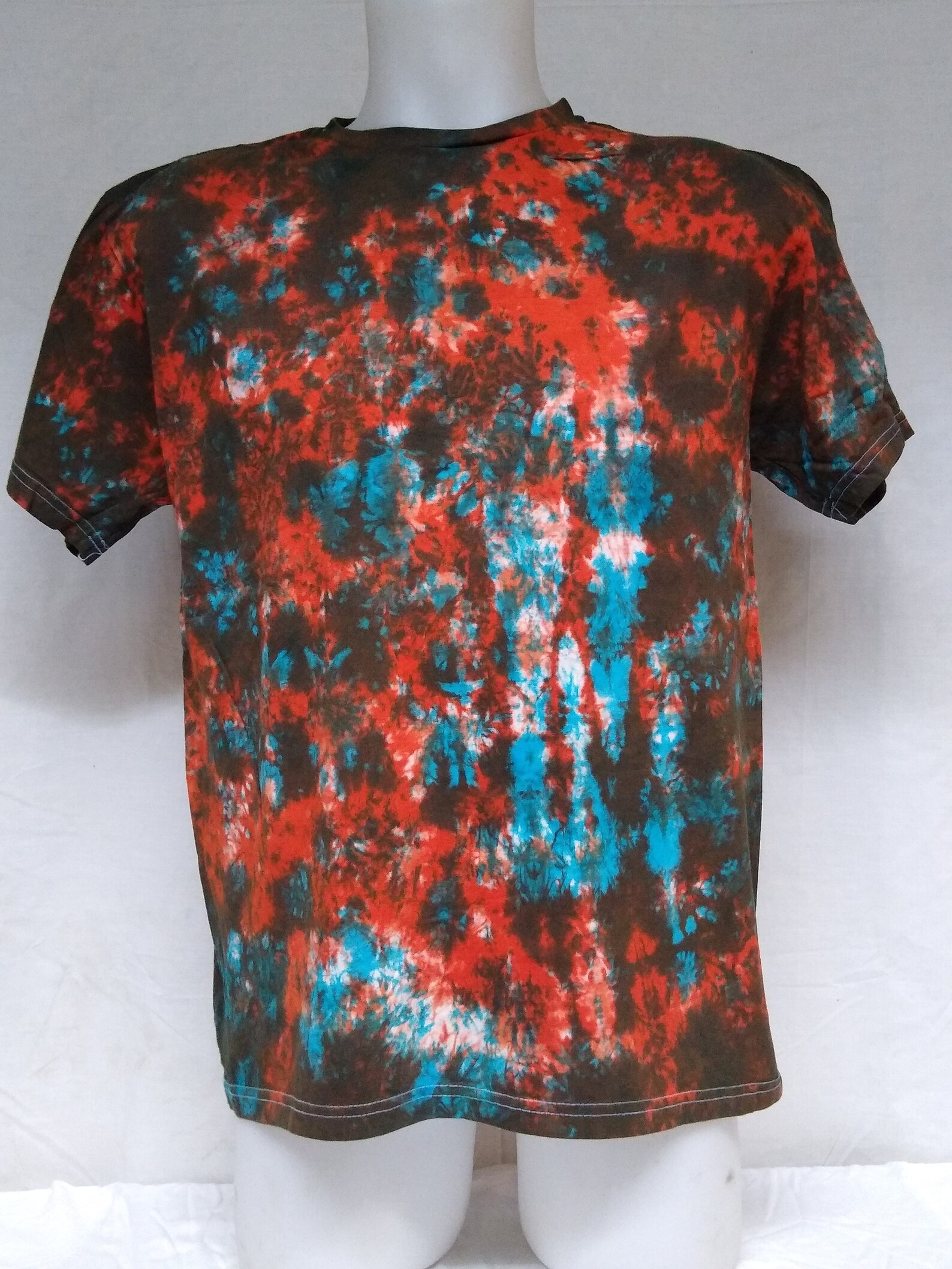 Tie Dye Turquoise/Orange Dark Scrunch T-shirt Limited Edition | Etsy