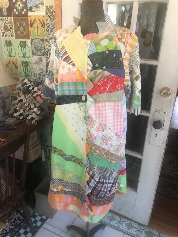 60's crazy quilt duster