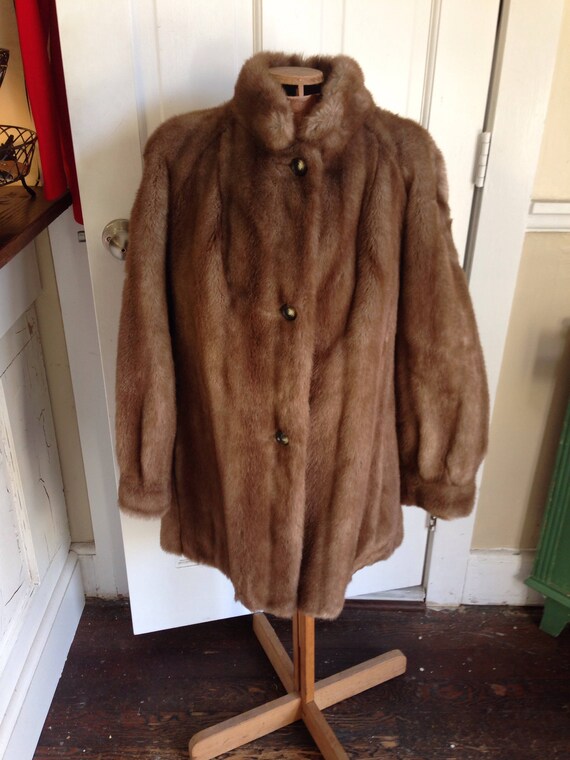 60's Lilli Ann faux fur swing coat
