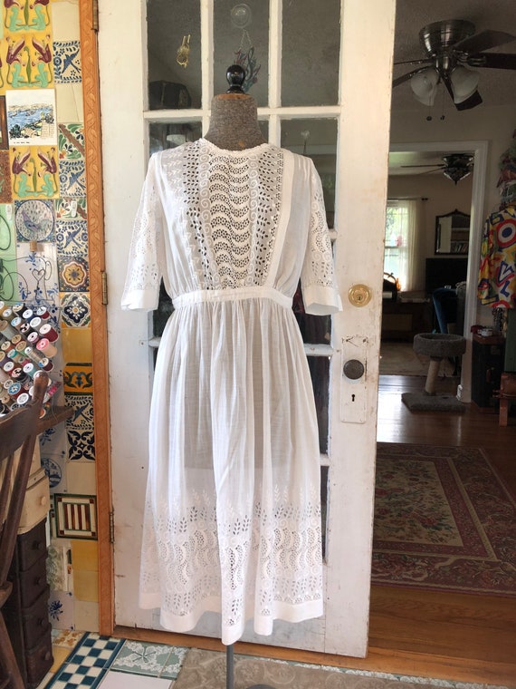 Edwardian midi length lawn dress