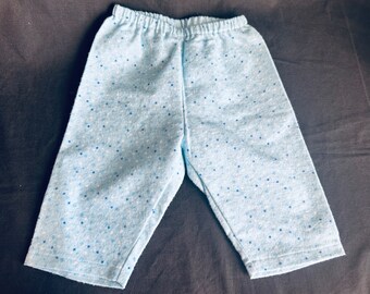 0-3 Months Flannel Pants in Light Blue with Little Stars