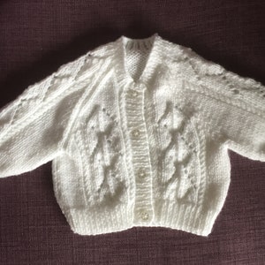 Baby cardigan, made to order, hand knit baby sweater image 3