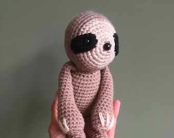 Crochet cuddly sloth, crocheted toys