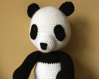 Handmade crochet panda, panda bear