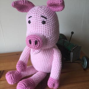Handmade crochet pig toy image 3