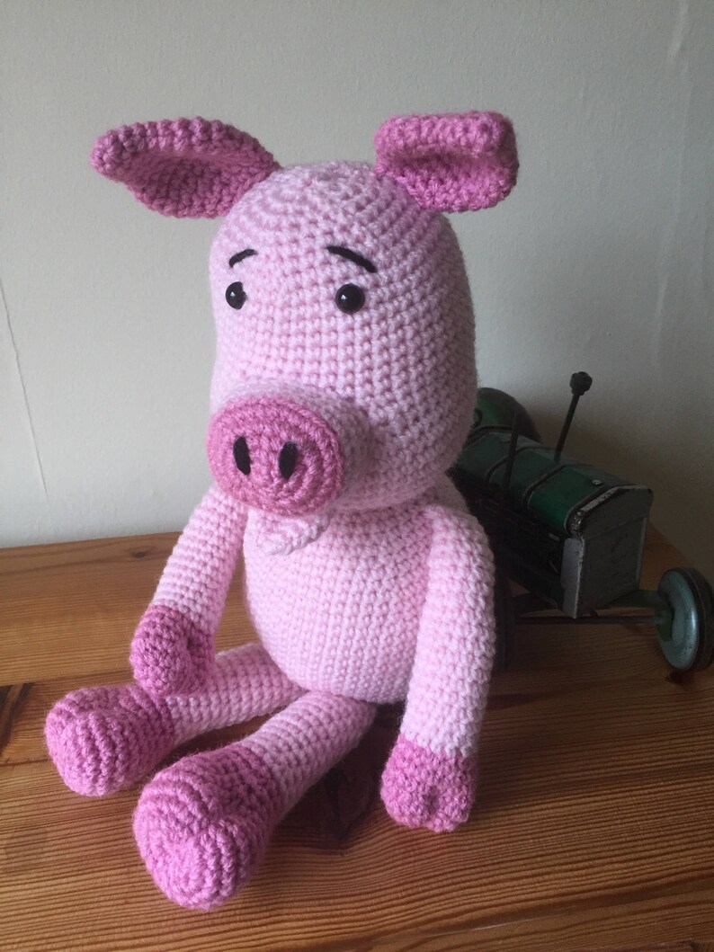 Handmade crochet pig toy image 3