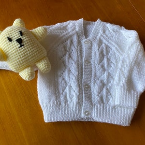 Baby cardigan, made to order, hand knit baby sweater image 2