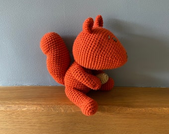 Cute crochet red squirrel