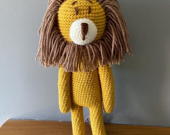 Crochet lion toy, amigurumi lion, safari animal, crocheted toys