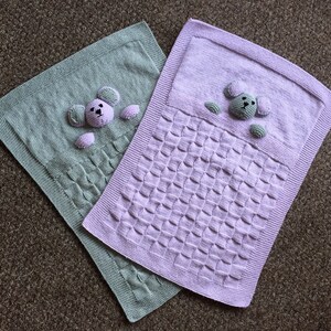 Pretty handmade baby blanket, knitted blanket image 8