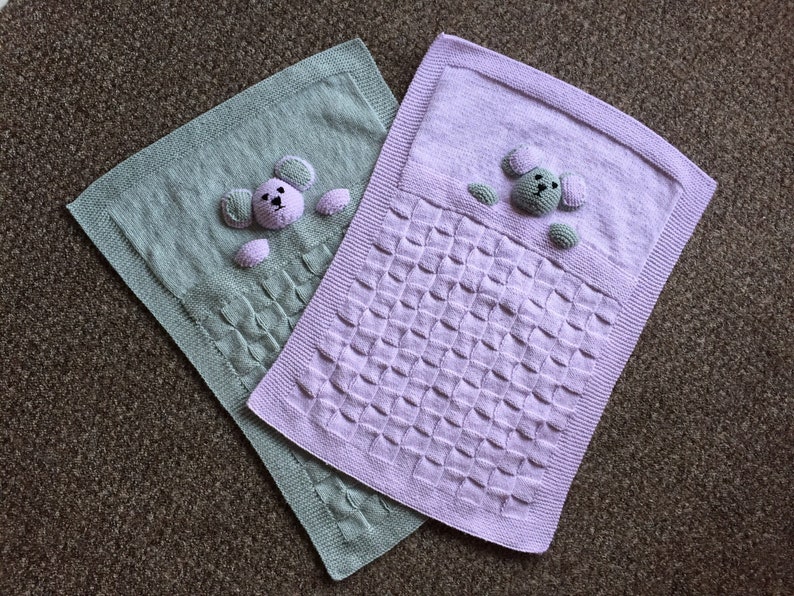 Pretty handmade baby blanket, knitted blanket image 8