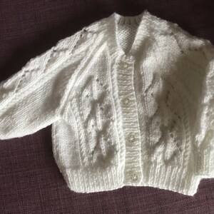 Baby cardigan, made to order, hand knit baby sweater image 4