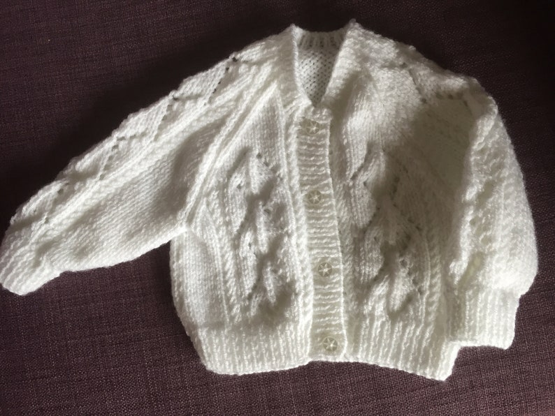 Baby cardigan, made to order, hand knit baby sweater image 4