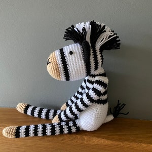 Crochet zebra soft toy image 1