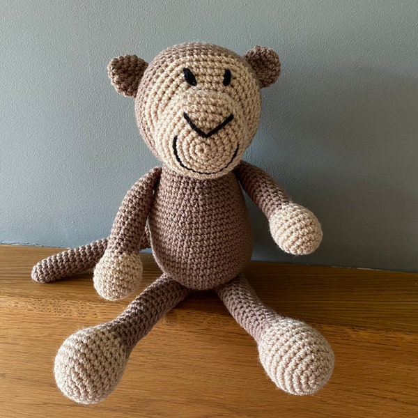 Cheeky crochet Chimp, crocheted toys