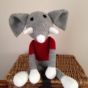 Handmade crochet elephant image 1