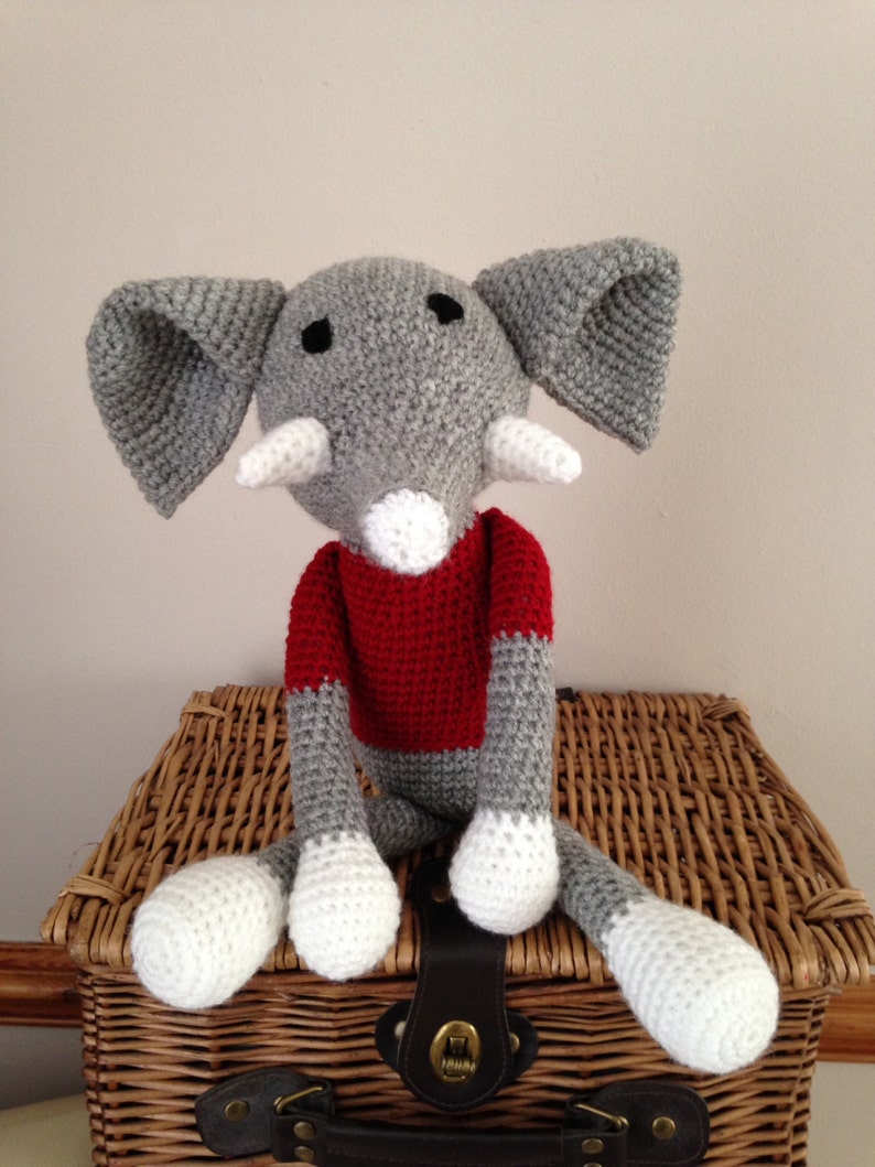 Handmade crochet elephant image 1