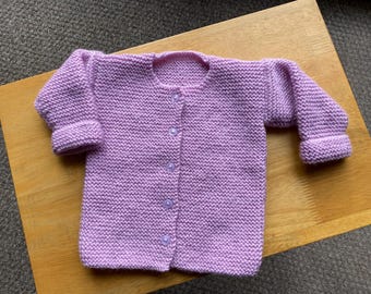 Ready to wear pink hand knitted baby cardigan, baby gifts
