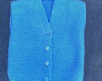 Hand knit baby waistcoat, knitted gilet.  Ready to wear!