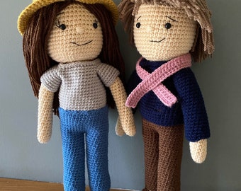 Handmade Personalised Crochet Doll: Custom Acrylic Yarn Doll (35cm)