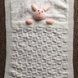 Pretty handmade baby blanket, knitted blanket image 9
