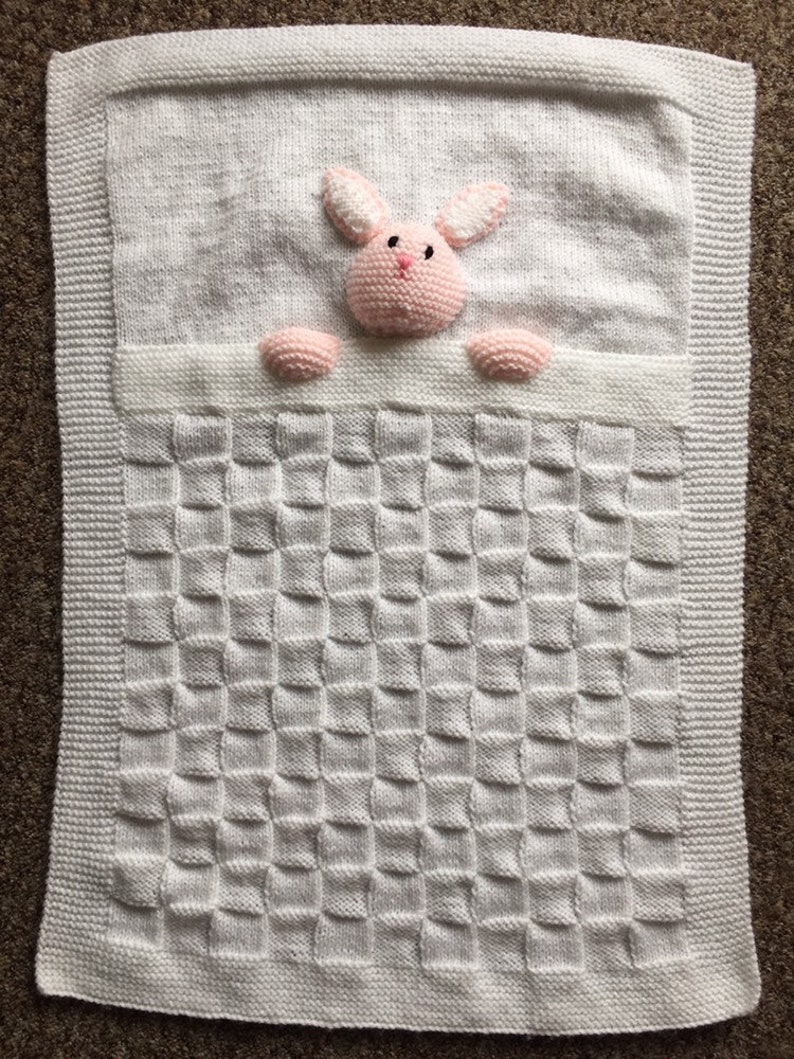 Pretty handmade baby blanket, knitted blanket image 9