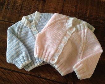 Cardigan bébé tricoté à la main, pull.  Unisexe.  Fabriqué sur commande. Cadeau bébé