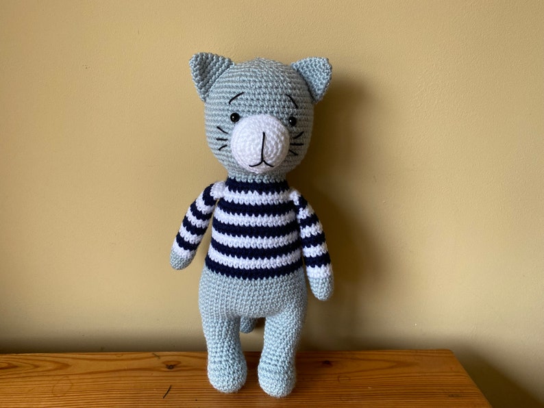 Cute crochet cat doll, cuddly toy image 6