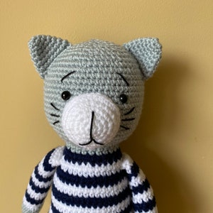 Cute crochet cat doll, cuddly toy image 7