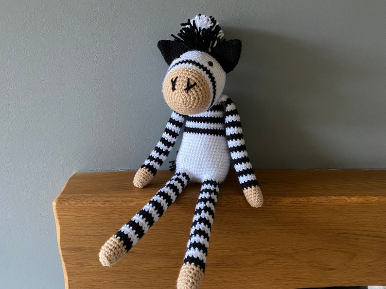 Crochet zebra soft toy image 3
