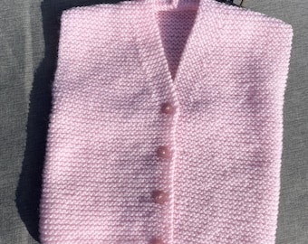 Hand knit baby waistcoat, knitted gilet.  Ready to wear!