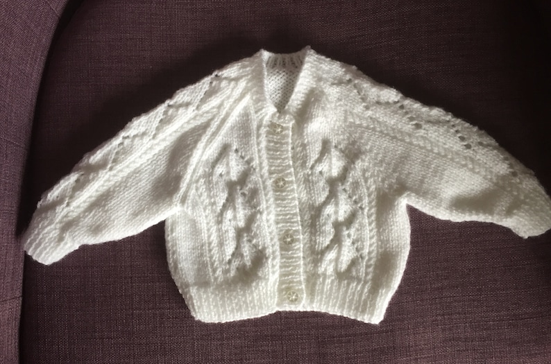 Baby cardigan, made to order, hand knit baby sweater image 3