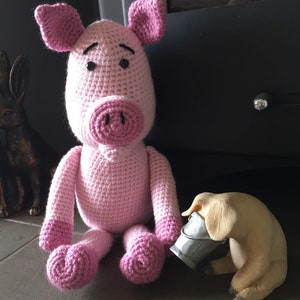 Handmade crochet pig toy image 1