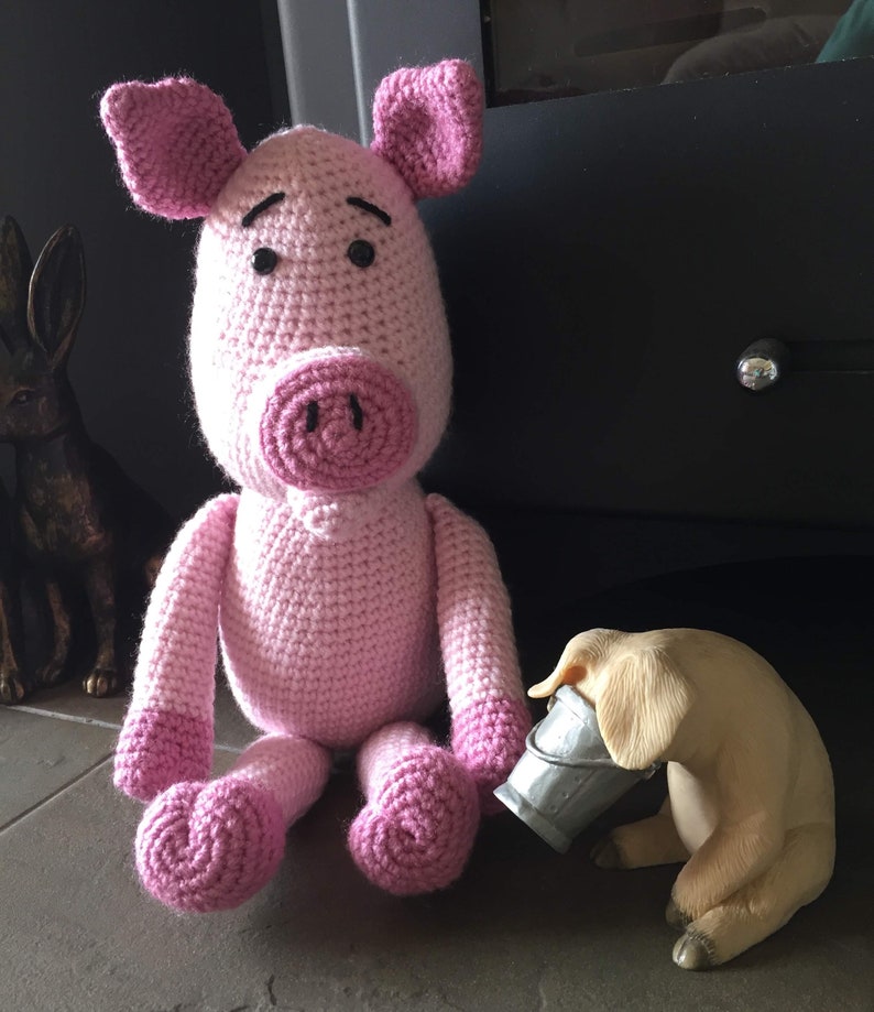 Handmade crochet pig toy image 1