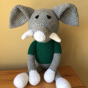Handmade crochet elephant image 1