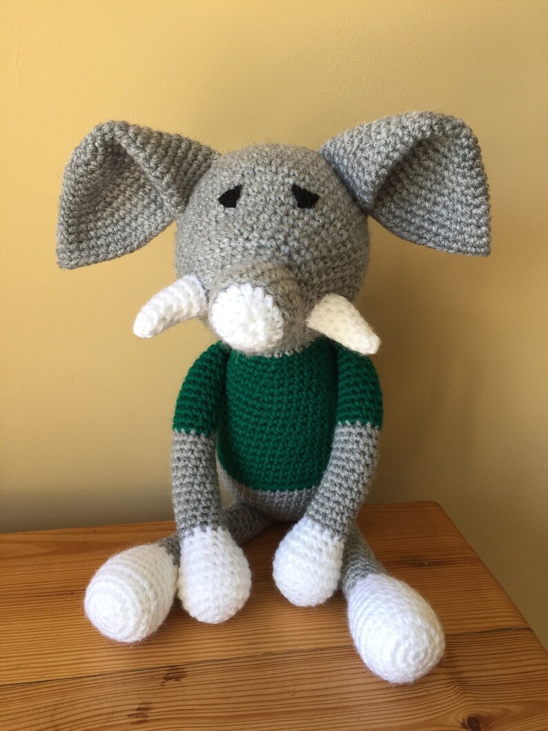 Handmade crochet elephant image 1