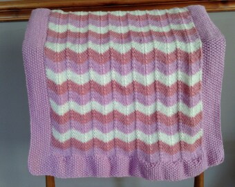 Handmade baby blanket, knitted baby blanket