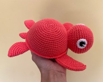 Gehäkelte Schildkröte Plüschtier: Rosa Acryl-Stofftier, gehäkeltes Spielzeug