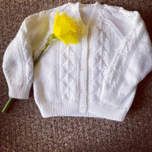 Baby cardigan, made to order, hand knit baby sweater image 1