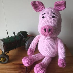 Handmade crochet pig toy image 2