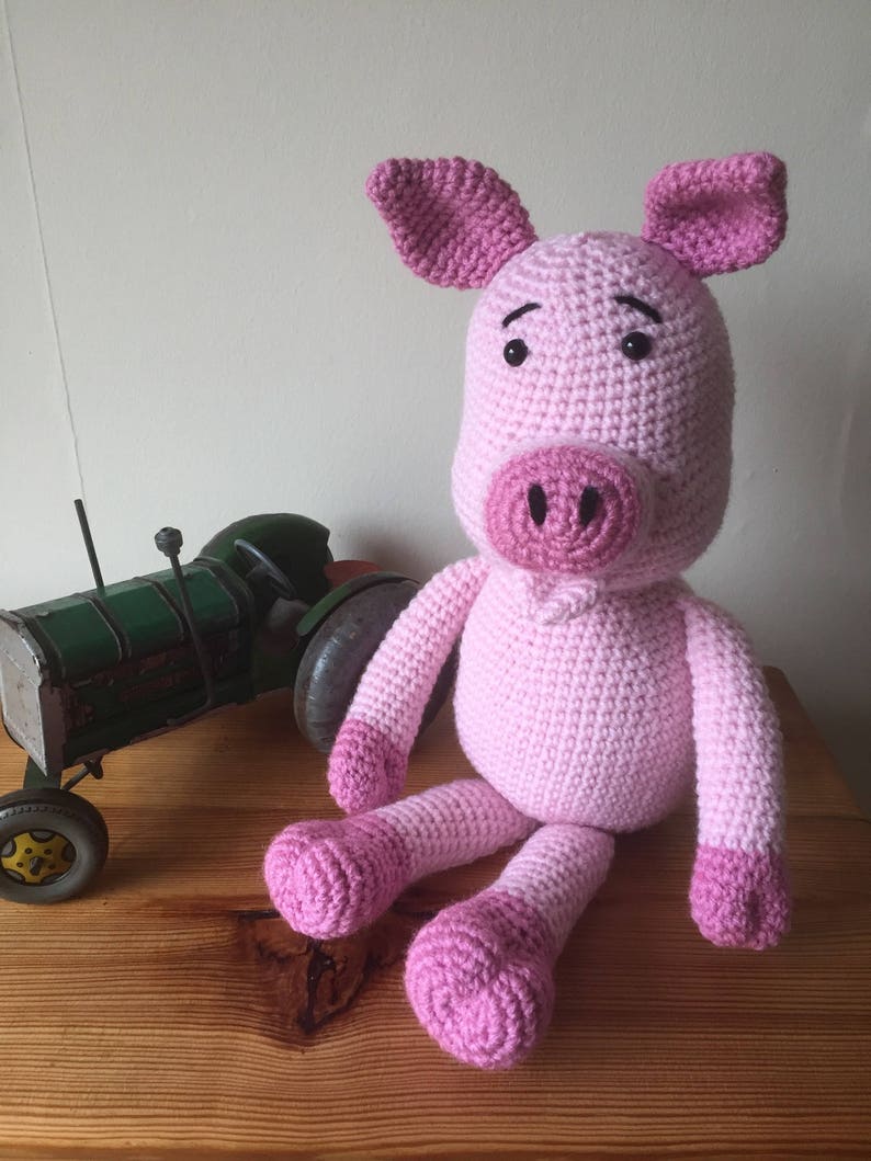 Handmade crochet pig toy image 2