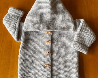 Bereit, handgestrickte Baby Kapuzenjacke, Baby Hoodie tragen
